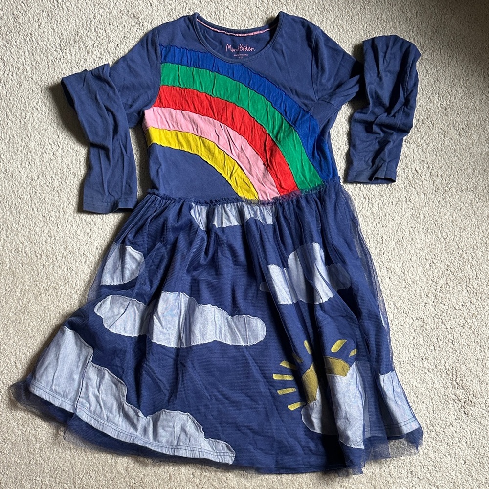Mini Boden Colorful Rainbow Kids Dress